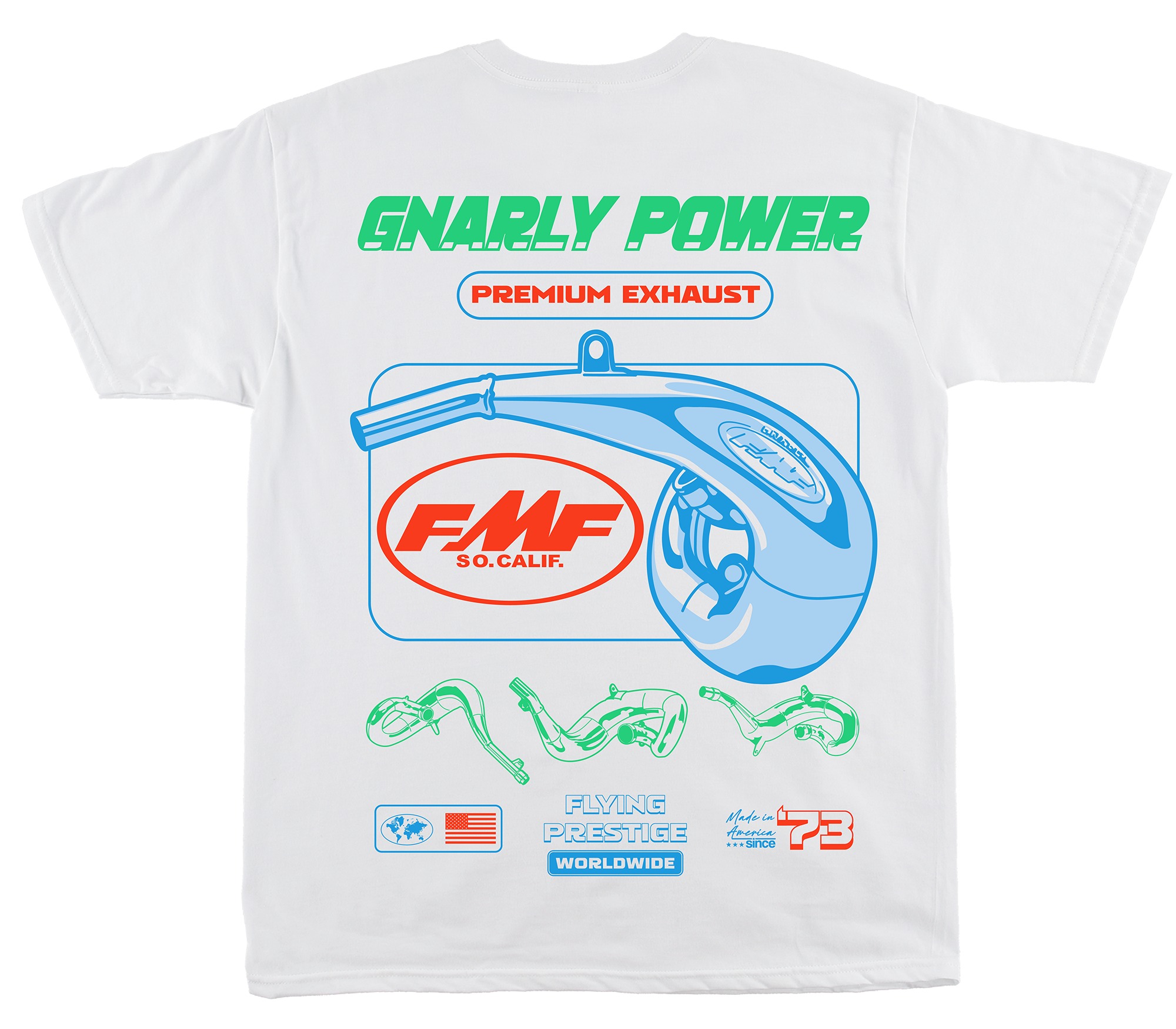 Off White Streetwear Brand - White GNARLY POWER FMF Racing Off