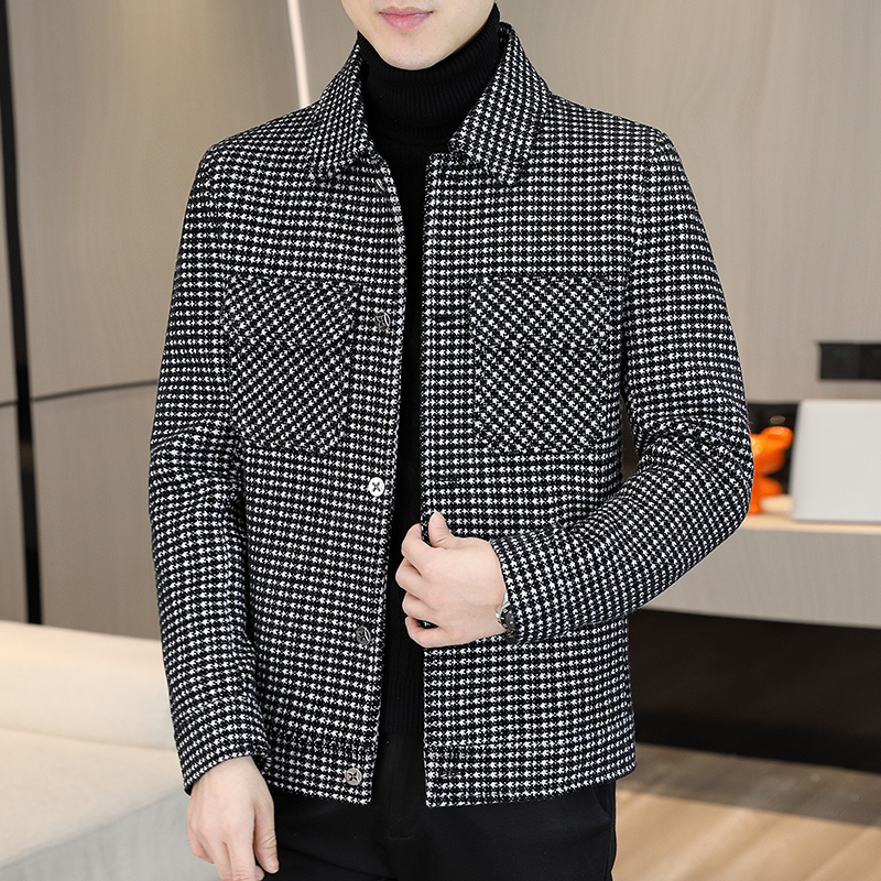 Streetwear Brand Clothing - Brand Winter Plaid Woolen Jackets Men