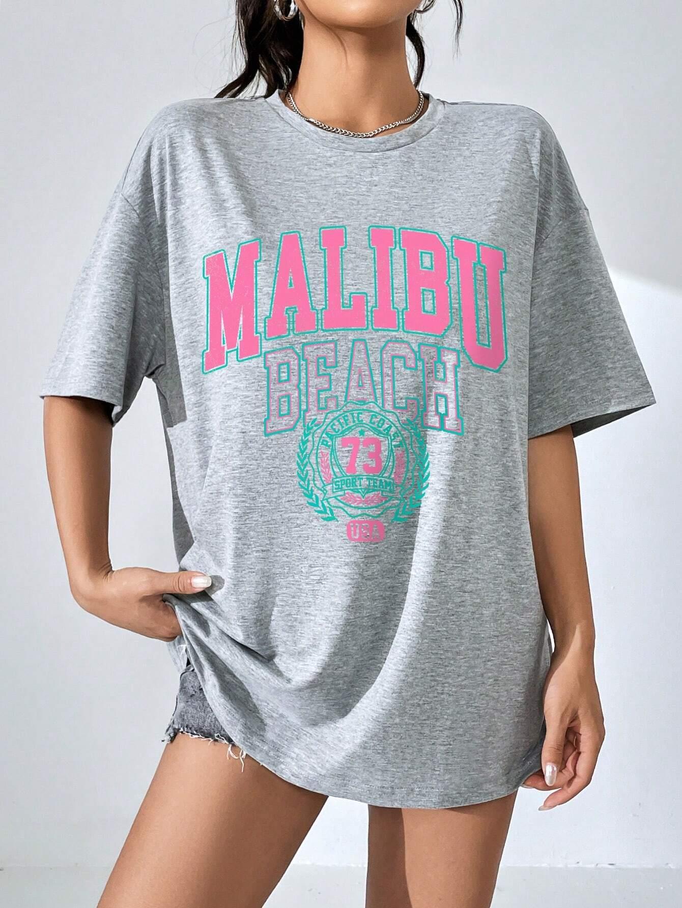 Malibu Beach Letter Print Prin - đánh giá và giá Streetwear Brand Clothing