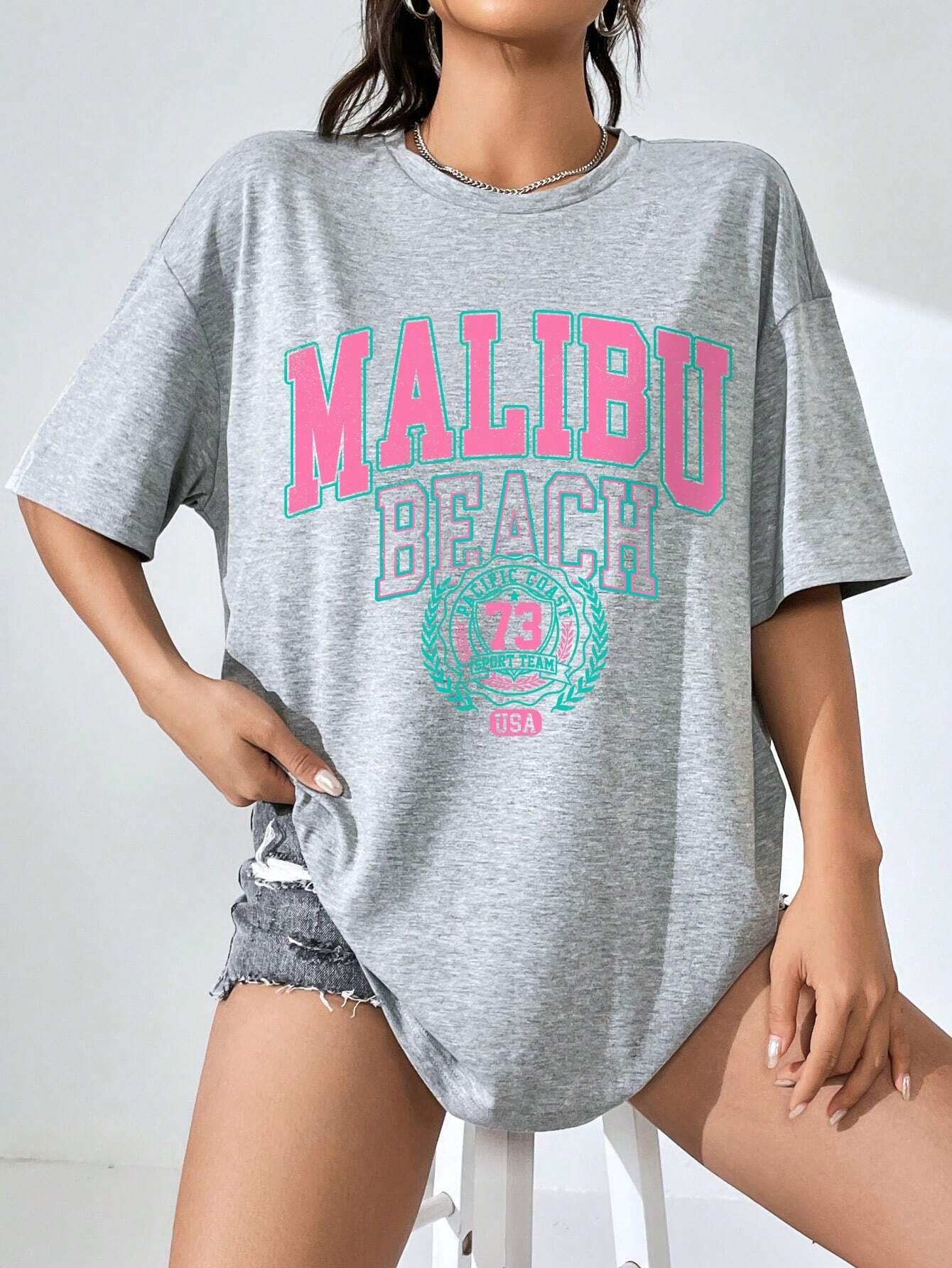 Malibu Beach Letter Print Prin - đánh giá và giá Streetwear Brand Clothing